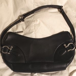 Burberry black handbag horsebit detail